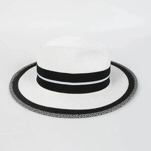 White with Black Accent Summer Hat